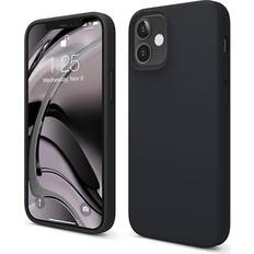 Elago Compatible with iPhone 12 Mini Case, Liquid Silicone Case, Full Body Protection (Screen & Camera Protection) for iPhone 12 5.4 Inch (Black)