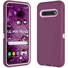 Samsung Galaxy S20 FE Cases LG V60 Case, LG G9 ThinQ/LG V60 ThinQ 5G Case, Thybx [Drop Protection] Full Body Shock Dust Absorbing Grip Plastic Bumper TPU 3-Layers Durable Solid Phone Sturdy Hard Cases Cover For LG V60 [Wine Red]