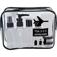 2pcs/pack Clear Toiletry Bag TSA Approved Travel Carry On Airport Airline  Compliant Bag Quart Sized 3-1-1 Kit Luggage Pouch (Black) 