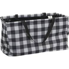 Black Fabric Tote Bags Household Essentials Canvas Utility Tote with Handles Checkered
