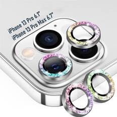 [3 1] CamLabs iPhone 13 Pro & iPhone 13 Pro Max Camera Lens Protector 4Pc Glass & Metal Colorful Diamond Bling Camera Screen Protector