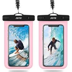 Waterproof Cases JOTO Waterproof Case Universal Phone Holder Pouch, Underwater Cellphone Dry Bag Compatible with iPhone 13 Pro 12 11 Pro Max XS XR X 8 7 6S, Galaxy S21 S20 S10 Note Pixel Up to 7.0" -2 Pack,Clearpink