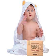 KeaBabies Baby Hooded Bear Towel White No Size
