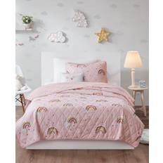 Bed Set Mi Zone Kids Alicia Twin 3 Piece Rainbow with Metallic Printed Stars Reversible