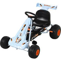 Pedal Cars Aosom Pedal Go Kart Children Ride on Car w/ Adjustable Seat Plastic Wheel