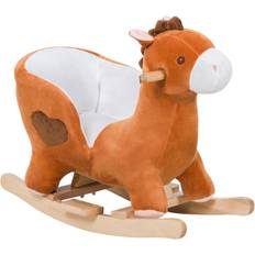 Kids Sturdy Plush Toy Ride On Rocking Horse Pony Animal Rocker