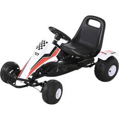 Pedal Cars Aosom Pedal Go Kart Children Ride on Car w/ Adjustable Seat, Plastic Wheel