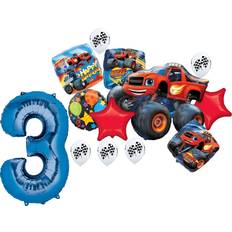 None Blaze and the Monster Machines 3rd Birthday Party Supplies 13 pc Balloon Bouquet Decorations