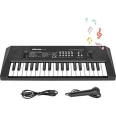 Pianos Piano for Kids 37 Keys Kids Keyboard Piano Electric Keyboard Piano with Microphone Music Educational Toy Gift for Girls Boys Children (Black)