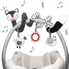 Toys Euyecety Baby Spiral Plush Toys Black White Stroller Toy Stretch & Spiral Activity Toy Car Seat Toys Hanging Rattle Toys for Crib Mobile Newborn Sensory Toy Best Gift for 0 3 6 9 12 Month
