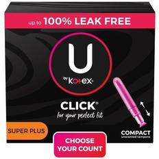 Tampons U by Kotex Click Compact Tampons, Super Plus Absorbency, Unscented, 32 Count