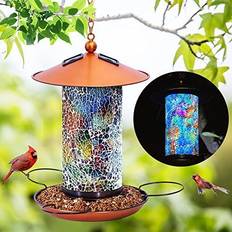XDW-GIFTS Solar Bird-Feeder for Outside Hanging Solar Powered Garden Lantern Retro
