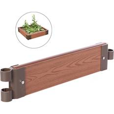 Gardenised Outdoor Planter Boxes Gardenised QI004007S 6 2 Classic Traditional Durable Wood- Look Bed Flower Planter