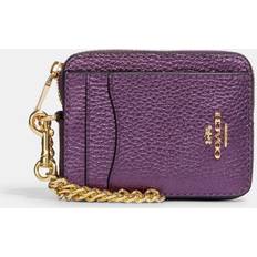 Coach Zip Card Case - Purple - Purple
