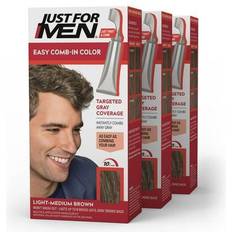 Brown Hair Combs Just For Men Easy Comb-in Gray Hair Color with Applicator Light Medium Brown A-30 3