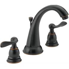 Brown Faucets Delta Windemere 8 Widespread 2-Handle Faucet with Drain Brown
