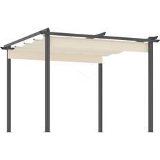 Pergola OutSunny 10 Retractable Pergola Canopy Patio Gazebo Shelter