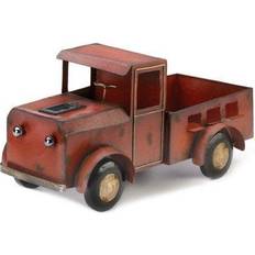 Zingz & Thingz Pots & Planters Zingz & Thingz 16 in. Iron Red Truck Solar Light Planter