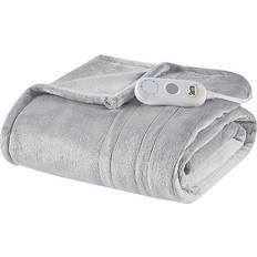 Heated throw Massage & Relaxation Products Serta Plush Heated Throw, Light Blankets Gray