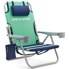 Camping Chairs Life is Good Green Sun Aluminum Folding Beach Chair