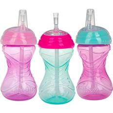 Nuby Baby Bottles & Tableware Nuby 3pk Clik-It Flexi-Straw Cup Purple/Pink/Aqua 10oz