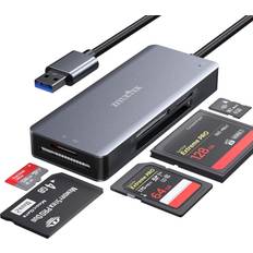Cf card reader CF Card Reader,USB 3.0 to Compact Flash Memory Card Reader Adapter 5Gbps Read 5 Cards Simultaneously for SDXC, SDHC, SD, Micro SDXC, Micro SD, Micro SDHC, M2, MS, CF and UHS-I Card (Grey)