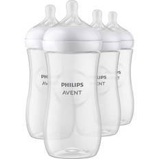 Philips AVENT Natural Baby Bottle with Natural Response Nipple, Clear, 11oz, 4pk, SCY906/04