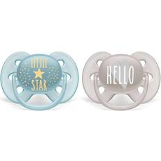 Philips Pacifiers Philips Avent 2pk Ultra Soft Pacifier 6-18 Months Little Star/Hello Designs