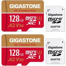 Camcorders Gigastone [5-Yrs Free Data Recovery] 128GB 2-Pack Micro SD Card, 4K Video Recording for GoPro, Action Camera, DJI, Drone, Nintendo-Switch, R/W up