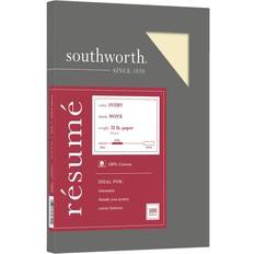 White Shipping, Packing & Mailing Supplies Southworth 8.5" x 11" Resume Paper, 32 Lbs. Wove, 100/Pack (RD18ICF) Ivory