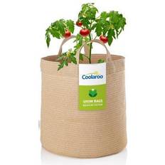 Coolaroo Outdoor Planter Boxes Coolaroo 10 Gallon Round Fabric Grow Bag with Drainage Holes Durable