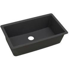 Black Kitchen Sinks Elkay ELGRU13322BK0 Quartz Classic 33" 9-7/16" Single Bowl Undermount Sink