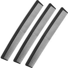 3 Pack Black Carbon Barber Fiber Comb,Fine