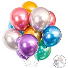 Colorful Party Balloons 100pcs 12inch Metallic Helium Balloons Party Decoration Latex Balloons Arch Decoration and Birthday Party Supplies