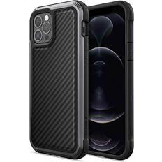 X-Doria Mobile Phone Accessories X-Doria Raptic Lux Case Compatible with iPhone 12 Case & iPhone 12 Pro Case, Strong Durable Thin Cover, Impact Resistant Rubber, Wireless Charging Compatible, Fits iPhone 12 & 12 Pro, Black Carbon Fiber