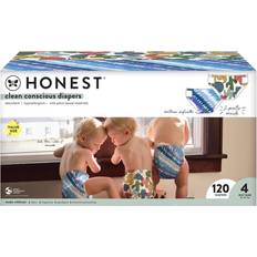 The Honest Company Baby care The Honest Company Clean Conscious Diapers, Tie-Dye For Cactus Cuties, Size 4, 120 Count Super Club Box