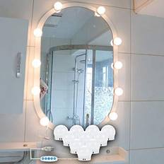 Interior Details Upgraded Hollywood Style Vanity Mirror Lights Kit, 10 Dimmable LED Bulbs with 5 Color Modes for Makeup Vanity Table & Bathroom Mirror, (Mirror & USB Charger Not Include)
