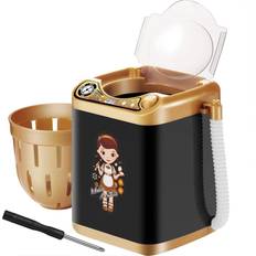 Cosmetics Makeup Washing Machine Mini Automatic Makeup Brush Cleaner Device Deep Cleaning Machine for Sponge and Powder Puff Mini Toy (Black and Golden)