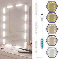 Led vanity hollywood mirror Cosmetics Led Vanity Mirror Lights Kit SELFILA Hollywood Style Vanity Make Up Light 11ft with Dimmable Color and Brightness Lighting Fixture Strip for Table & Bathroom Mirror Mirror Not Included