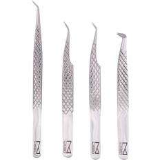 Ms.Queen Eyelash Extension Tweezers,Professional Curved Pointed Isolation  Tweezers for Classic Individual Volume Mink Lash Extensions (9-A curved