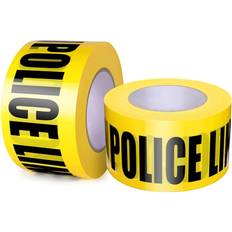 Police Line Do Not Cross Tape 2 Pack, 3 inch x 1000 feet, Hazard Tape Black and Yellow, Strongest & Thickest Tape,â¦ instock
