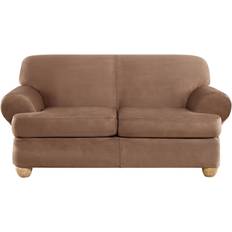 Sure Fit Ultimate Stretch Suede Loose Sofa Cover Brown (243.8x101.6)
