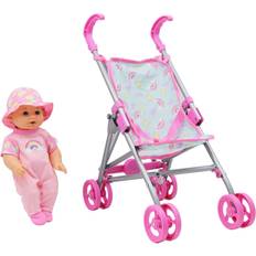 Dolls & Doll Houses on sale DREAM COLLECTION: Stroller Set with 12" Baby Doll- Gi-Go Dolls, Kids Playset, Ages 3 Multicolor (21129)