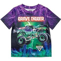 Monster Trucks Monster Jam Grave Digger Little Boys Graphic T-Shirt Purple/Green 6