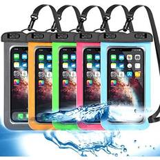 Waterproof Cases 5 Pack Universal Waterproof Phone Pouch, Large Phone Dry Bag Waterproof Case for Apple iPhone 13 12 11 Pro Max XS Max XR X 8 7 6 Plus SE, Samsung S21 S20 S10,Note,Up to 6.7"