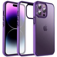 Casus Frosted Matte Silicone Frame Shockproof Case for iPhone 14 Pro Max Purple