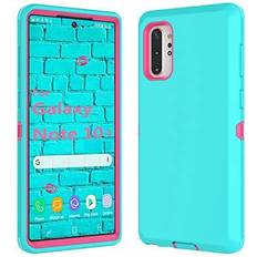 Cases & Covers Thybx Case for Samsung Galaxy Note 10 Plus, For Galaxy Note 10 Plus Case, [Drop Protection] Full Body Shock Absorbing Grip Plastic Bumper TPU 3-Layers Durable Solid Phone Sturdy Hard Cover [Turquoise]