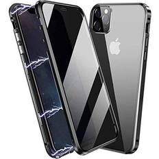 Privacy Magnetic Case for iPhone 11 Pro, Anti Peep Magnetic Adsorption Privacy Screen Protector Double Sided Tempered Glass Metal Bumper Frame Anti-Peeping Phone Case Anti-Spy Cover for iPhone 11 Pro