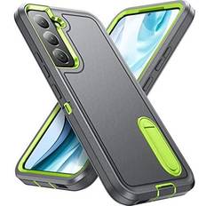 for Samsung Galaxy S22 Plus Case Galaxy S22 Case with Kickstand Case 3-Layer Military Grade Protective Case Cover Silicone Rugged Shockproof for Galaxy S22 Plus S22 Phone Case (Gray Green)