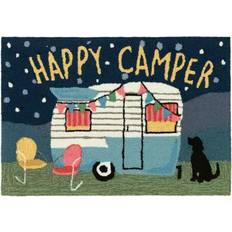 Sheepskin Liora Manne Frontporch Happy Camper Black, Blue